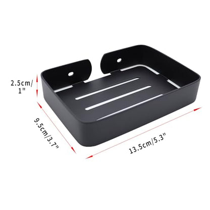 Soap Dish Stainless Steel Black Soap Dish Holder Wall Mounted Shower Soap Holder with Screws, Sturdy Soap Dish for Bar Soap Stylish Soap Dish Holder for Shower Bathroom Kitchen Sink Tub - color: Black
