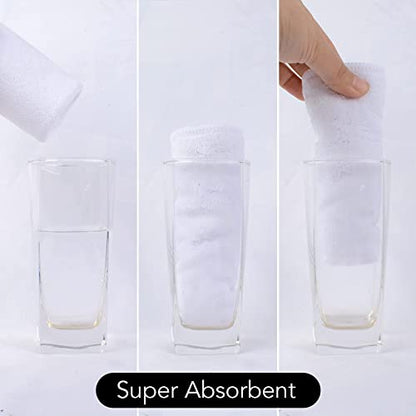 Microfiber Facial Cloths Fast Drying Washcloth 12inch x 12inch White 10 pack - color: White, size: 1 Count (Pack of 10)