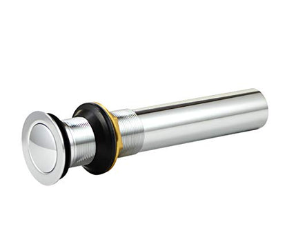 Purelux Pop up Drain Stopper for Bathroom Faucet Vanity or Vessel Sink Bathroom Drain Assembly No Overflow, Chrome Finish - color: Chrome, style: No Overflow