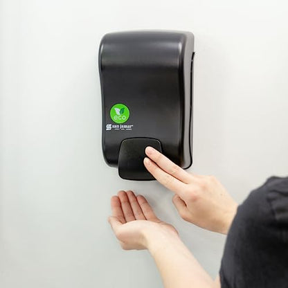 San Jamar Ecologic Rely Recycled Plastic Manual Liquid Soap Dispenser, Liquid Dispenser, Wall Mounted Dispenser with Zero Waste for Home and Business, 900 Ml, Black