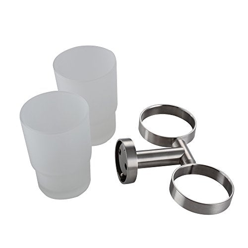 XVL Wall-Mounted Toothbrush Holder Double Holder, Brushed G1005