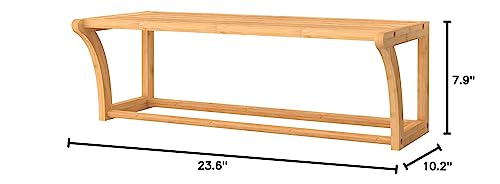 ClosetMaid Bamboo Wall Shelf with Towel Bar, Wall Mount Storage Shelves, Organizer Rack, Natural Finish - style: 1-Tier