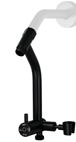 G-Promise All Metal Shower Diverter with Low Handheld Holder (Matte Black) | 6 Inch Downward-Extend Bracket for All Heights, 4 Spray Modes with Pause Mode, Anti-Leak, Easy Install, Universal Replacement - color: Matte Black, size: Lower 6 Inch