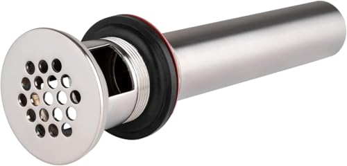 ZM Brass Grid Drain Strainer Assembly 1-1/4 Inch with Overflow Chrome | Grid Drain