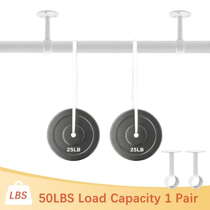 Alise Curtain Rod Holder Bracket 1''Dia,Closet Rod Holders Wall Mount,4 Pcs | Ceiling Mounted Curtain Rod Flange Brackets,Ceiling Curtain Rods Brackets,for Bathroom Curtain,Stainless Steel,White Finish - color: White Finish, size: 25mm/1-Inch Dia.