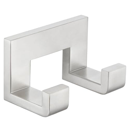 Angle Simple Double Towel Hook, Bathroom Robe Coat Hook, Brushed Nickel | Solid SUS304 Stainless Steel Hand Towel Holder, Modern Home Storage for Kitchen Shower Entryway RV, Screws Wall Mount - color: Brushed Nickel