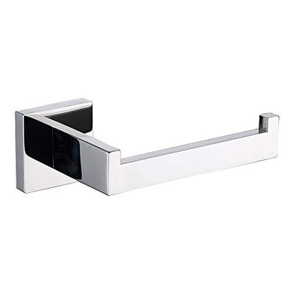TASTOS Polished Chrome Toilet Paper Holder SUS304 Stainless Steel, Modern Square Half Open Bathroom 5 inch TP Holder Wall Mount Rustfree Tissue Roll Dispenser for Washroom Kitchen - color: Polished Chrome, size: Square (1 pack)