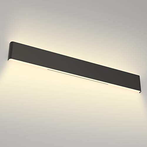 Aipsun 43.3in/40W LED Matte Black Modern Vanity Light Up and Down Wall Mount Light Indoor Wall Light for Bathroom Lighting Fixtures (Warm Light 3000K) - color: Warm Light Black, size: 43.3 inch, style: 3000K