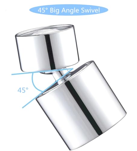 Faucet Aerator, 360° Swivel Kitchen Sink Aerator, Dual-function 2-Flow Sprayer Faucet Head, Big Angle Sink Sprayer Attachement, Faucet Replacement Part 55/64 Inch Female Thread - Chrome