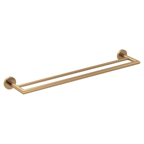 Moen Y5722BZG Arlys 24" Double Towel Bar, Bronzed Gold | Double bar design, 24" towel capacity, bronzed gold finish, space-saving storage, easy wall mount install