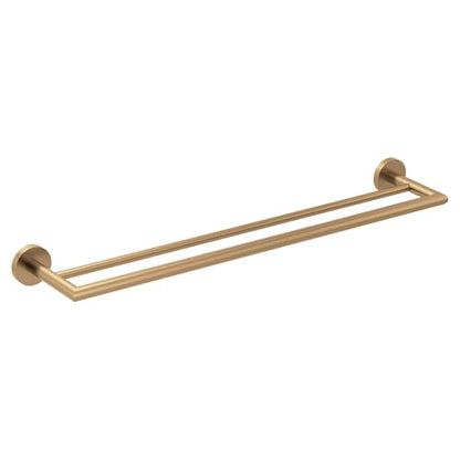 Moen Y5722BZG Arlys 24" Double Towel Bar, Bronzed Gold | Double bar design, 24" towel capacity, bronzed gold finish, space-saving storage, easy wall mount install