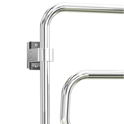 WarmlyYours Elements Heated Towel Rack, 4 Bars, Swivel | Wall-mounted swivel electric towel warmer, polished chrome, plug-in drying rack for bathroom, gentle even warmth