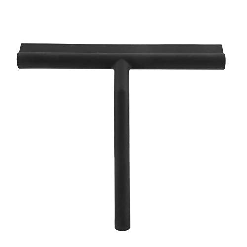 GOTOTOP Stainless Steel Squeegee, Rubber Window Squeegee 8.3 X 7.5 Inch with Anti Slip Handle and Hook Holder, for Bathroom Kitchen Car Glass Mirror Cleaning