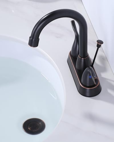 WOWOW Bathroom Drain Assembly Stopper with Lift Rod for Bathroom Faucet Vanity Sink Pop-Up Drain Stopper Assembly with Lift Rod and Overflow，Oil Rubbed Bronze - color: Oil Rubbed Bronze, style: Style B: lift rod drain