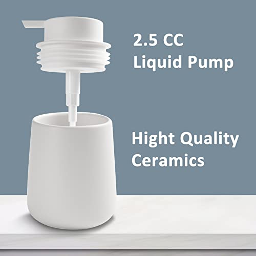 Soap Dispenser Ceramic with Easy-to-Press Pump Hand Lotion Liquid Dispenser for Shampoo Bathroom Kitchen 12 oz White - color: Liquid-white