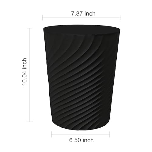 DAJITRE 1.8 Gallon Small Trash Can Wastebasket Recycling Bin Slim Profile for Compact Spaces Bathroom, Office, Bedroom, Kitchen (1.8 Gallon, Black) - color: Black, size: 1 Pack