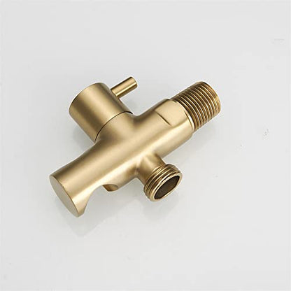Hand Held Shower Head Holder with Hose Connector Shower Head Shut Off Valve Shower Wand Holder Wall Mount Handheld Shower Handle Sprayer Holder Attachment Toilet Bidet Spray Head Bracket Brushed Gold - color: Brushed Gold