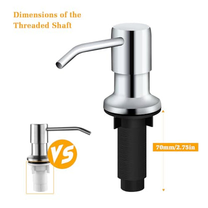 Soap Dispenser for Kitchen Sink, Built in Sink Soap Dispenser Lotion Dispenser with 17 OZ Bottle, Refill from The Top Bar Sink Soap Dispenser, Chrome - color: Chrome