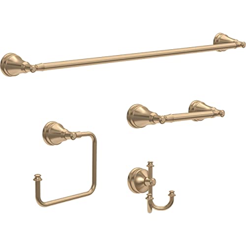 Delta Mylan (1-Pack) Hand Towel Holder Champagne Bronze Towel Racks for Bathroom Wall Square Towel Ring Holder for Bath Towel Hanger for Kitchen, Bathroom Accessories MYN46-CZ