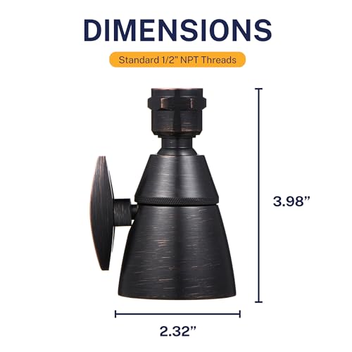HammerHead Showers® Solid Metal 2 Inch High Pressure Shower Heads - OIL RUBBED BRONZE – 2.5 GPM Shower Heads High Pressure - High Flow Shower Head with ADJUSTABLE SPRAY PATTERN - Fixed Shower Head - color: Oil Rubbed Bronze, size: 2.5 GPM Standard