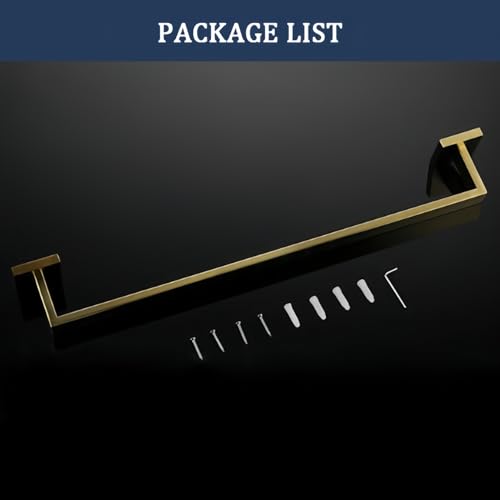 SEIDO 24 Inch Brushed Gold Towel Bar, Heavy Duty & Rust-Proof 304 Stainless Steel Bath Towel Holder, Modern Square Wall Mounted Towel Rack for Bathroom, Kitchen, RV - color: Brushed Gold, size: 24 Inch