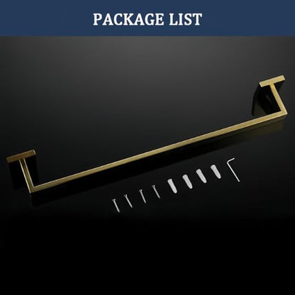 SEIDO 24 Inch Brushed Gold Towel Bar, Heavy Duty & Rust-Proof 304 Stainless Steel Bath Towel Holder, Modern Square Wall Mounted Towel Rack for Bathroom, Kitchen, RV - color: Brushed Gold, size: 24 Inch