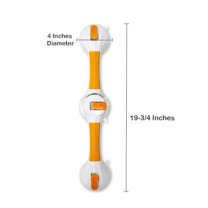 McKesson Plastic Rotating Suction Cup Bathroom Grab Bar, 9.75 in, 3 ct | Rotating Suction-Cup Grab Bar,White / Yellow,Plastic,Not Made with Natural Rubber Latex - size: 19-3/4 Inch Length (3 ct)