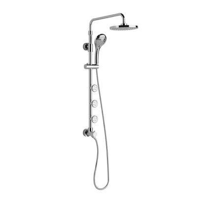 Lanikai Rain Shower Head with Handheld Spray Combo - 1028-CH-1.8GPM, Polished Chrome - 8" Rain Showerhead with Handheld Sprayer, 3 Spray Jets, 5-Function Rainfall Shower Head with Hose, 1.8 GPM - color: Polished Chrome, size: 1.8 GPM
