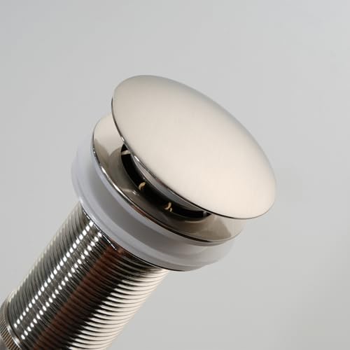 Pop-up Bathroom Sink Drain Stopper Without Overflow for Vessel Sink Lavotory Vanity, D01 (Brushed Nickel) - color: Brushed Nickel
