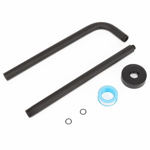 NearMoon Shower Arm, Extra Extension Arm with Flange, Stainless Steel Wall-Mounted Showerhead Extender Pipe (24 Inch, Matte Black) - color: Matte Black, style: 24 Inch