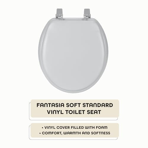 Soft Standard Vinyl Toilet Seat, Silver, 17 in - color: Silver, size: 17 Inch, style: Vinyl