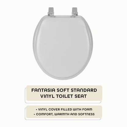 Soft Standard Vinyl Toilet Seat, Silver, 17 in - color: Silver, size: 17 Inch, style: Vinyl