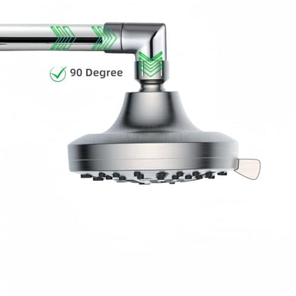 Totalize Solid Brass 90 Degree Shower Elbow Adapter, G1/2" Shower Head Extension Arm Connector (Chrome)