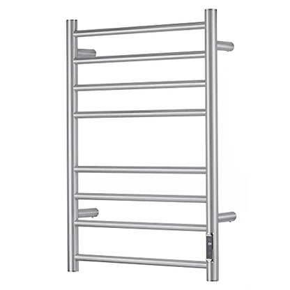 Towel Warmer with Built-in Timer ETW44-2S for Bathroom Wall Mounted Bath Towel Heater Plug-in Electric Heated Towel Rack Brushed