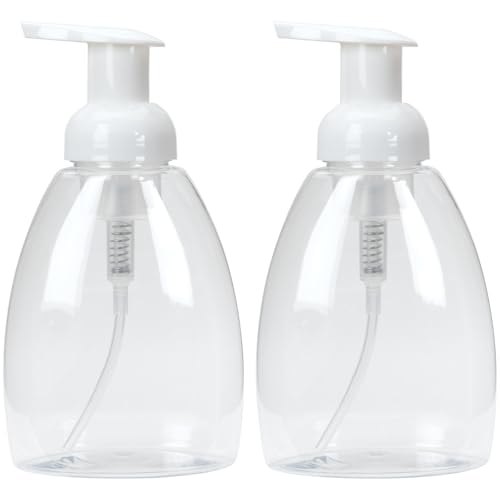 Ginger Lily Farms 2-Pack/12 oz Foaming Soap Dispenser, Plastic | for Hands, Body & Hair, Moisturizing Wash, Salon Wash, Spa Cleanser, Salon & Spa Essentials, Manicure & Pedicure Supplies - style: 12 Oz Clear
