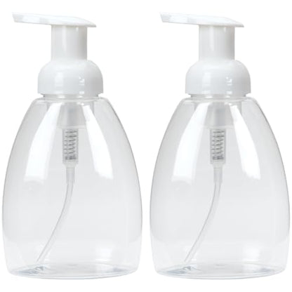 Ginger Lily Farms 2-Pack/12 oz Foaming Soap Dispenser, Plastic | for Hands, Body & Hair, Moisturizing Wash, Salon Wash, Spa Cleanser, Salon & Spa Essentials, Manicure & Pedicure Supplies - style: 12 Oz Clear