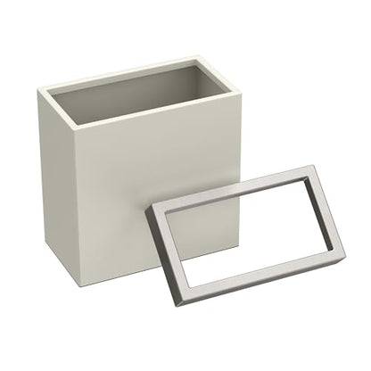 Gatco Small Bathroom Trash Can with Lid, Rectangle 3 Gallon Stainless Steel Wastebasket, Under Sink, Matte Pearl and Satin Nickel, for Bathroom, Bedroom, Office (1939SN) - color: Matte Peral / Satin
