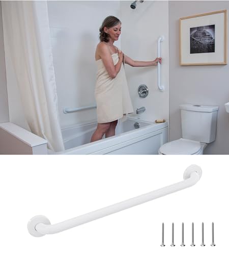 HEALTHCRAFT Easy Mount Grab Bar 32", ADA Stainless Rail - White | Concealed screws, clean install, compatible with Easy Mount Anchor - color: Powder Coat White, size: 32" Inch