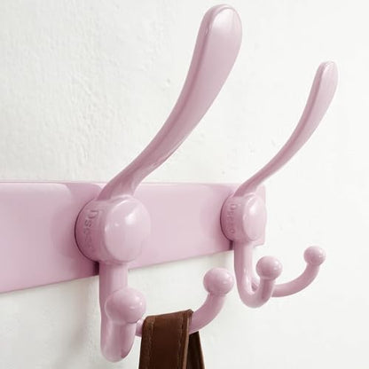 Coat Rack Wall Mount, Heavy Duty 12-Gauge Base vs Flimsy 1mm, Double-Thick Solid Anti-Snap Hooks, 16” Stud-Mount, Stainless Steel Hanger for Clothes Hat Entryway Closet, Pink, Pack of 2 - color: Pink, size: L=17" (2pcs)