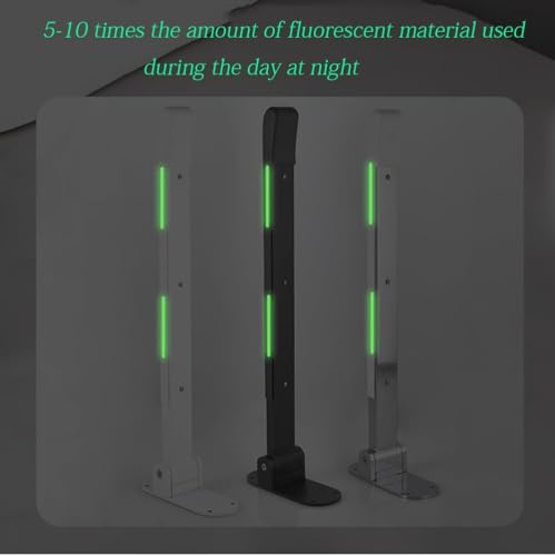 Grab Bars,Flip up Grab Bars for Bathroom,Folding Grab Bar,White | Stainless Steel Material,Night Glow Strips on Both Sides,Wall Mounted,Non Slip Waterproof Elderly Handicap Bars - color: White