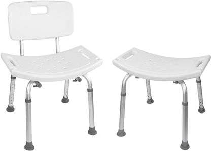 FSA/HSA Eligible, Vaunn Tool-Free Assembly Adjustable Shower Chair Spa Bathtub Seat Bench with Removable Back - style: Shower Chair