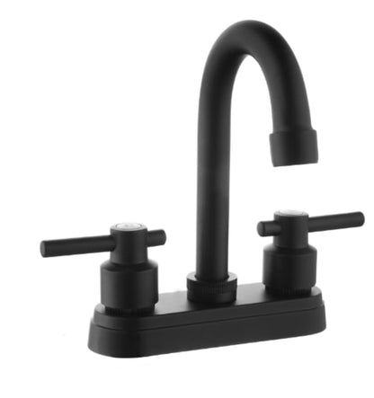 Bathroom Faucets,Black Bathroom Sink Faucet 2 Hole,Centerset 4 inch Bathroom Faucet with Two Handle,Bathroom Faucets for Sink Vanity,Black - color: Black