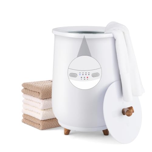 ERGOMASTER Towel Warmer Bucket, Heated Towel Warmer, Electric Towel Heater with Temperature Control and Timer, 23L Large Capacity Freestanding Hot Towel Warmer for Bathroom Spa Salon Hotel (White) - color: White