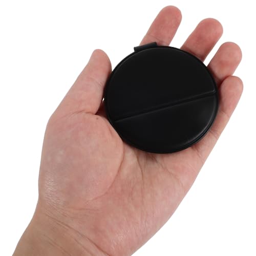 4pcs 2.76 Inch Mini Folding Mirror - Round PU Leather Vanity Desktop Standing Mirror with Frame for Home Countertop Travel Makeup Use Beige, Black