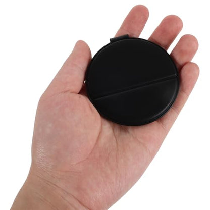 4pcs 2.76 Inch Mini Folding Mirror - Round PU Leather Vanity Desktop Standing Mirror with Frame for Home Countertop Travel Makeup Use Beige, Black