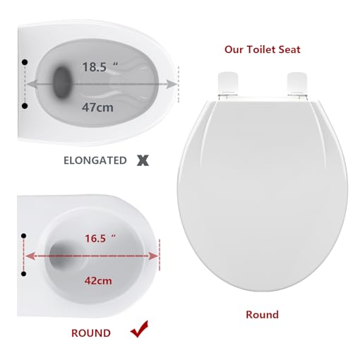 Toilet Seat, Round Toilet Seat with Toddler Seat Built in, Potty Training Toilet Seat Round Fits Both Adult and Child, with Soft Close, Never Loosen, Easy Install and clean - White, Round - color: White, size: Round with Toddler Seat