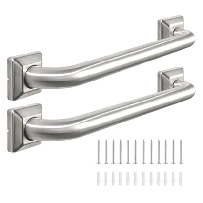 Bathroom Grab Bars Stainless Steel Handrail ADA Compliant 500lbs bathtubs and Showers Toilet Handle Safety for Handicap, Elderly, Disabled, Injury (12inches 2 Pack) - size: 12 inches 2 pack