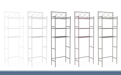J&V TEXTILES 3-Shelf Bathroom Organizer Over The Toilet, Bathroom Spacesaver (White)* - color: White