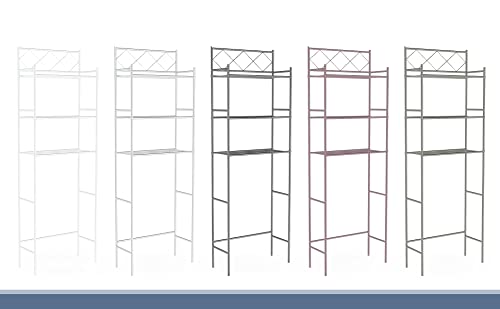 J&V TEXTILES 3-Shelf Bathroom Organizer Over The Toilet, Bathroom Spacesaver (Black) - color: Black