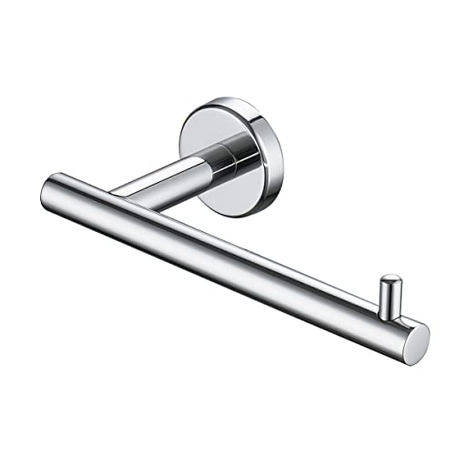 JQK Chrome Toilet Paper Holder, 5 Inch 304 Stainless Steel Thick 8mm Tissue Paper Dispenser for Bathroom, Hold Mega Rolls, Polished Chrome Wall Mount, TPH100-CH - color: Chrome, size: Bar